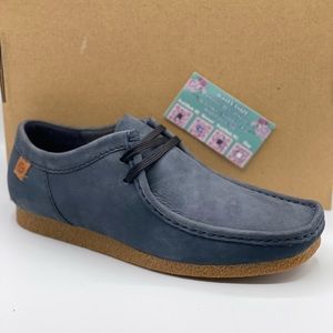 Clarks Wallabee Blue Suede Leather Low Top Boat Shoe Size 9 Men's Casual